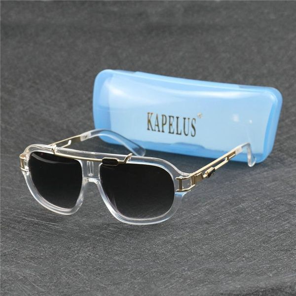 

kapelus sunglasses gold metal mens big face outdoor casual glasses fashionable and novel color changing, White;black
