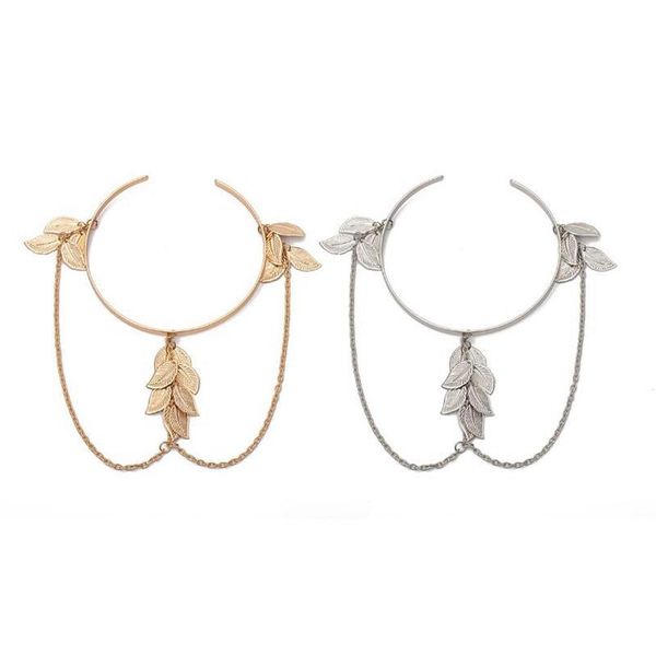 

bangle arm bracelet women upper female charms boho retro leaves 1pcs, Black