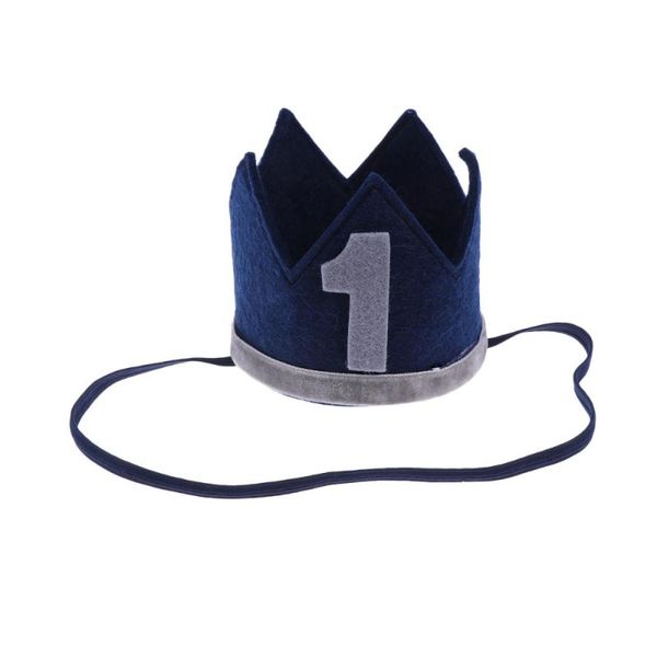 

party hats adorable baby birthday kids crown hairband decorations (dark blue)
