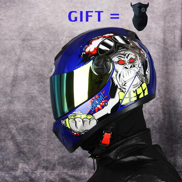 

motorcycle helmets gift 2021 abs dot full face cool dual lens moto helmet with inner sun visor safety double racing