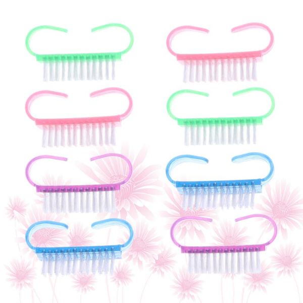 

nail brushes 20pcs manicure cleaning bristles sheep horn shape art, Yellow