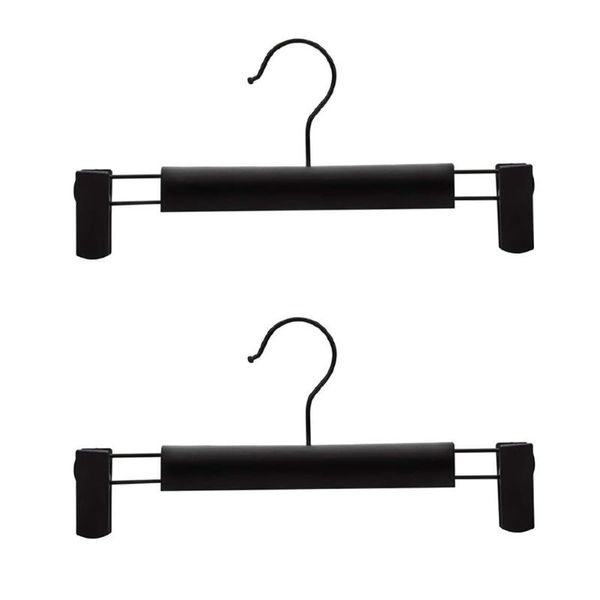 

hangers & racks 2 pcs premium clothes with non-slip adjustable clips polished 360 degree swivel hanging hook for pants black