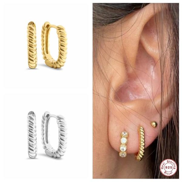 

hoop & huggie aide 925 sterling silver circle earring vintage punk cartilage earrings for women wedding jewelry pendiente brincos, Golden;silver