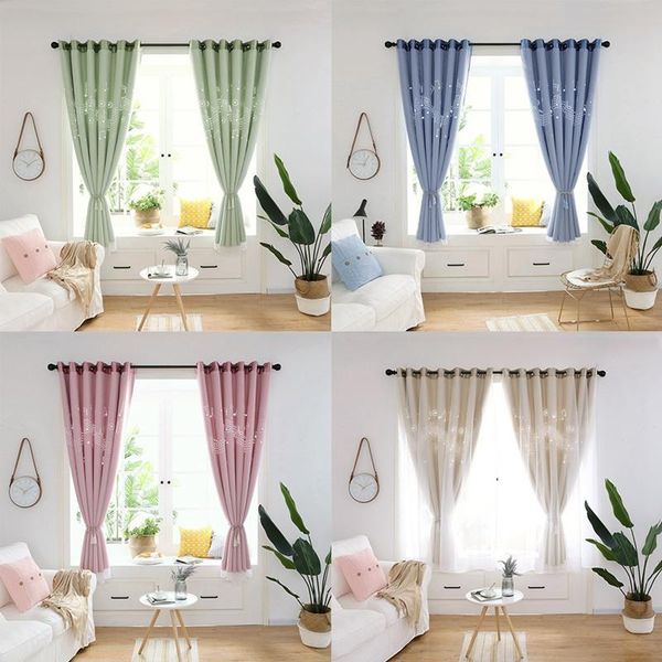 

curtain & drapes musical note patterns high shading double layers hollowing curtains for living room