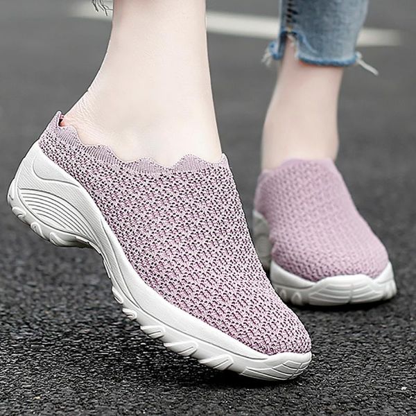 

slippers lightweight breathable ladies half large size eva thick-soled heightening set foot mother shoes fashion casual sneakers, Black