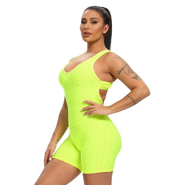 

yoga outfit seamless sleeveless rompers fitness jumpsuit for women 2021 fashion set running climbing dance tennis cloth black green