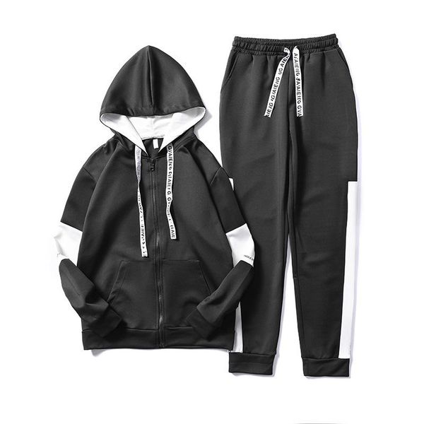 

men's tracksuits bonjean two pieces clothing set for male 2021 spring autumn hooded jacket and pant casual tracksuit bj3257, Gray