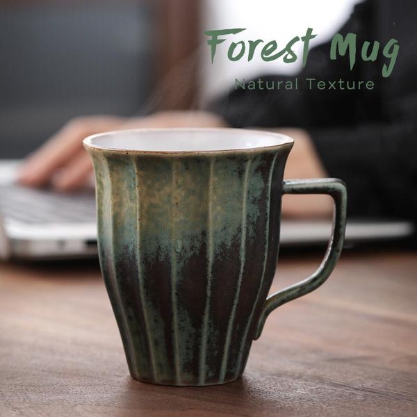 

mugs forest big capacity natural handicraft ceramic mug chinese tea cup home coffee milk latte drinkware kitchen accessories
