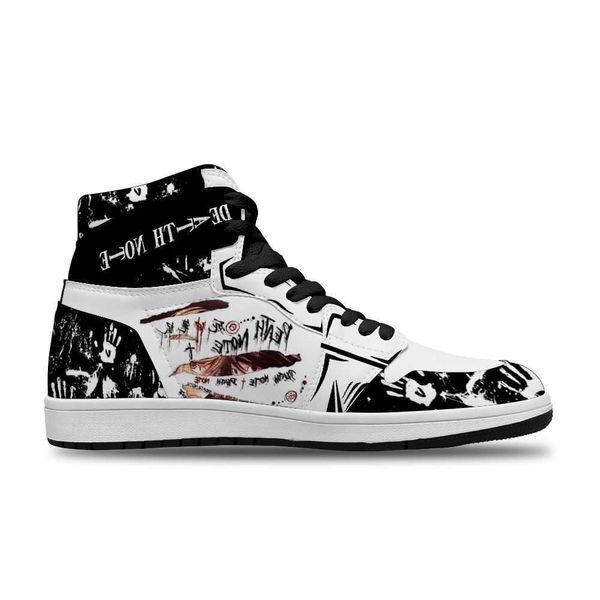 

2021 japanese anime death note diy customized sports non-slip leisure shoes for man fashion sneakers high basketball shoes non slip