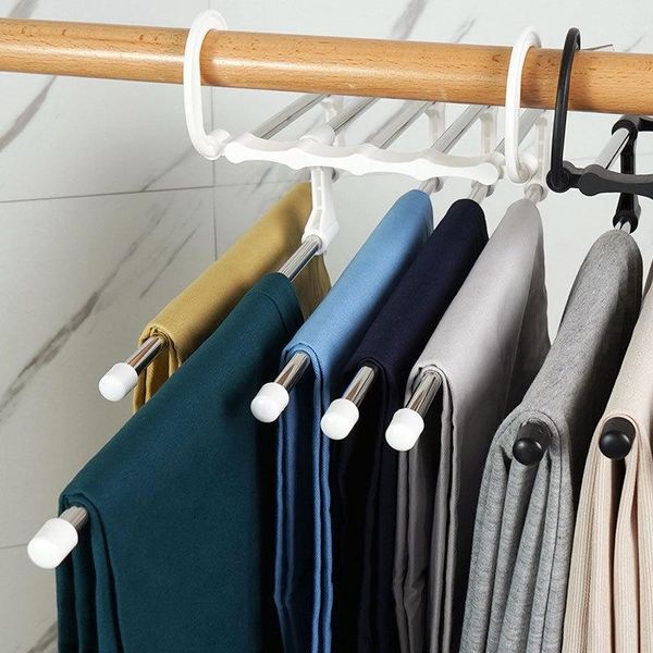 

hangers & racks folding pant rack space saving multi-layer non-slip hanging formula clothes organizer for home jy