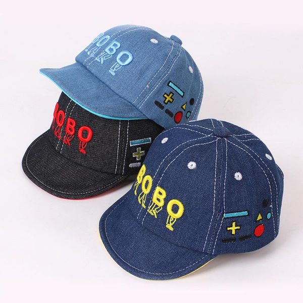 

caps & hats spring summer lovely baby boy girl hat letter embroidery toddler cap soft brim cotton infant baseball sun visor, Yellow