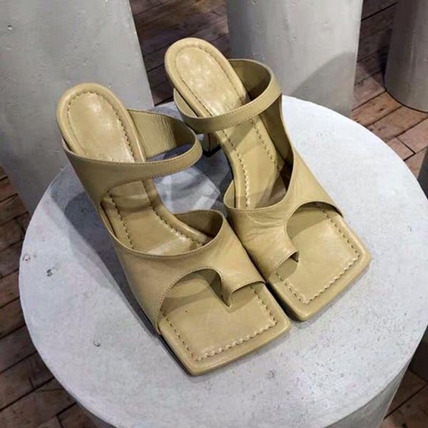 

roman sandals personality clip toe square head women slippers fashion stiletto heels elegant dress shoes, Black