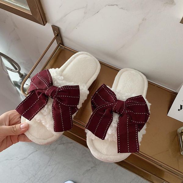

women winter cute non-slip slippers home soft warm house indoor bedroom shoes, Black