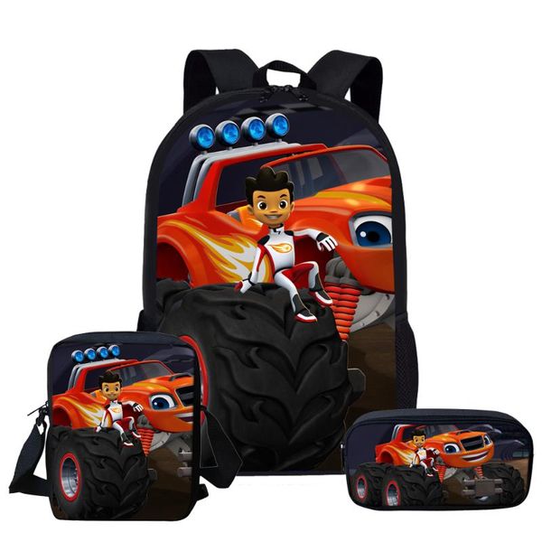 

school bags 2021 machines bag set for teen boys cool children car pattern bookbags kids schoolbags