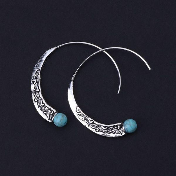 

dangle & chandelier hoops boho earrings vintage tibetan gypsy bollywood ethnic women, Silver