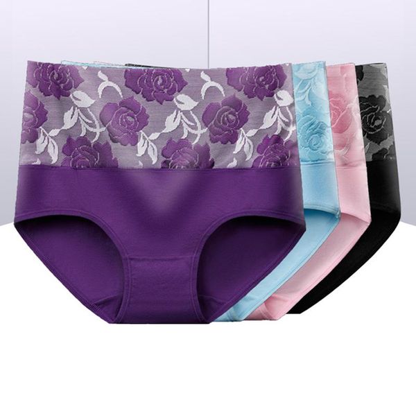 

women's panties women high waist cotton underwear soft comfortable strechy briefs quality underpants plus size l-xxxl, Black;pink