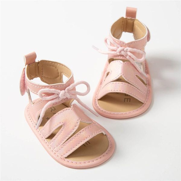 

baby girls lacing sandals soft non-slip rubber sole flat walking shoes toddlers summer kids sandal first walkers