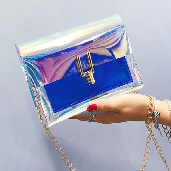 

evening bags fashion color transparent chain women's underarm shoulder bag female casual plastic crossbody handbag 2021 for women