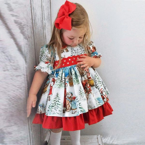 

girl's dresses christmas dress for girls clothes toddler baby girl bowknot year 2022 evening party pageant santa claus, Red;yellow