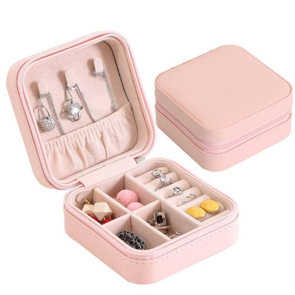 

jewelry pouches, bags 50% portable organizer collectionÂ necklace ring earrings storage box case, Pink;blue