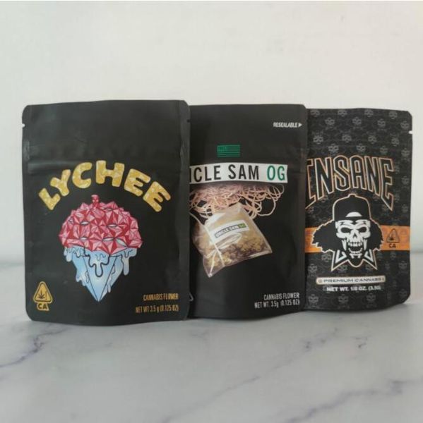 

uncle sam og bag insane lychee california 3.5g mylar bags child proof zipper bag for ph herb flower packaging bags package