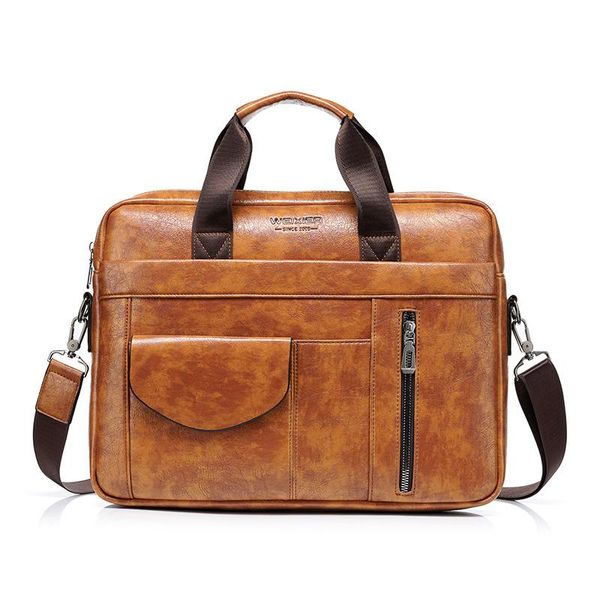 

briefcases men's bags pu leather shoulder male briefcase capacity man handbags bag lapfor men messenger
