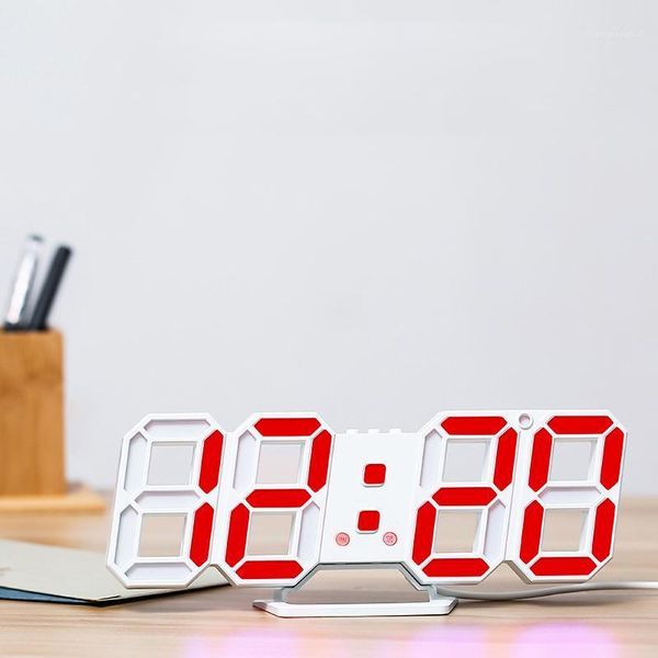 

desk & table clocks 3d luminous alarm clock led digital temperature display automatic backlight deskhome decoration stand hang1