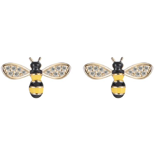 

stud unique handmade bee earrings pet lovers gifts idea, Golden;silver