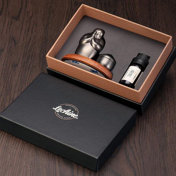 

car air freshener 1 set gift box liquid perfume luxury buddha unique design metal fragrance auto good smell business