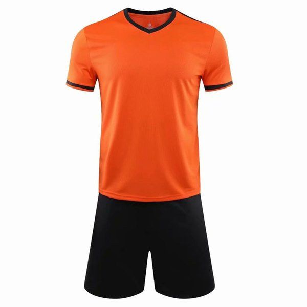 

2021 orange blank players team customized name number soccer jersey men football shirts + shorts uniforms kits, Black