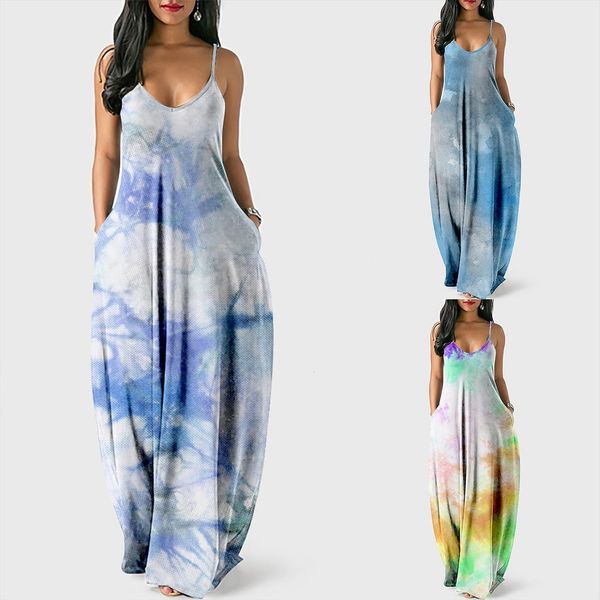 

summer sundress casual print women dresses stripe sleeveless long plus size, Black;gray