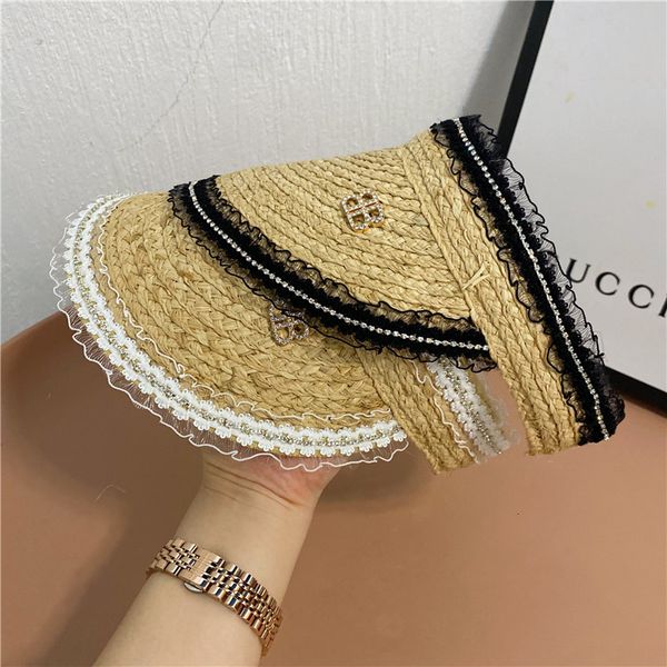 

lafite lace hat women's summer sun protection hat, Yellow