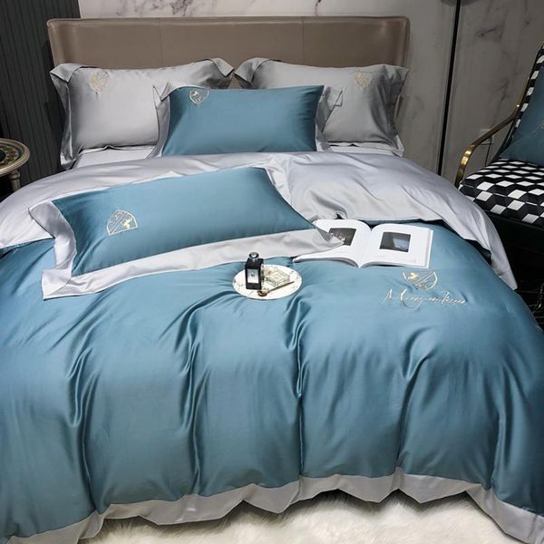 

bedding sets luxury nordic style long staple cotton set soft skin-friendly simple duvet cover bed sheet pillowcase king  4 pcs