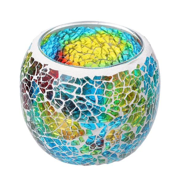 

candles european style mosaic glass candlestick romantic candle cup without
