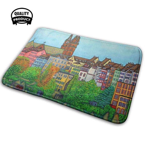 

colours of basel switzerland 3d household goods mat rug carpet cushion painting munster rhine carpets