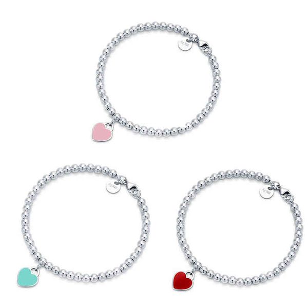 

high-quality 1:1 s925 silver bracelet with red and blue pink love enamel, fashion accessories girls, for friends, Golden;silver