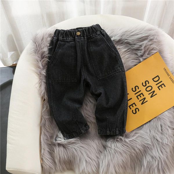 

jeans toddler girls solid color kids casual style children spring autumn children's clothes, Blue