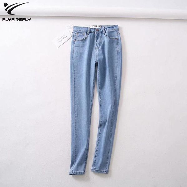 

women's jeans fall vintage boyfriend for women mom elastic high waisted skinny woman blue black pencil denim pants streetwear 2021