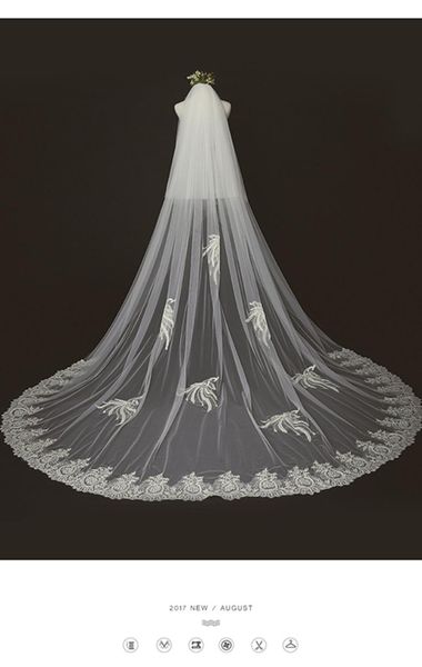 

bridal veils 2021 white/ivory veil headwear lace edge wedding two layers dress accessories, Black