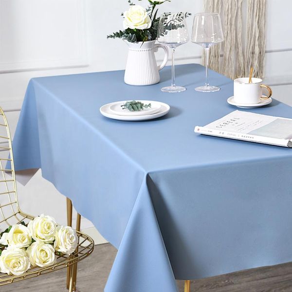 

table cloth 2021 simple solid color tablecloth cover tea waterproof oil no-wash ins nordic style rectangular aranti-scald pu