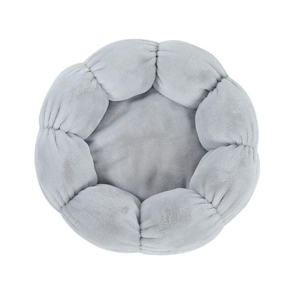 

cat beds & furniture ins winter pet nest flower shape plush round warm sleeping for dogs and cats dog house kitten bed pets