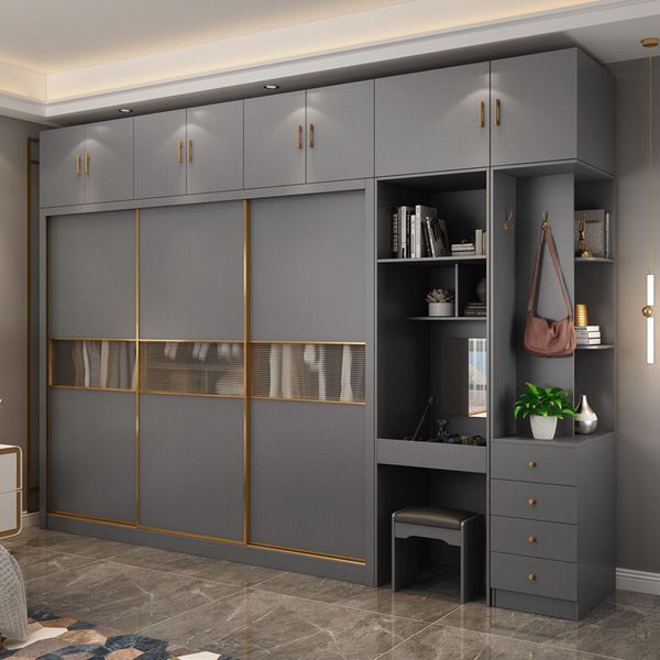 

living room furniture wardrobe simple modern economical assembly bedroom european-style wooden panel cabinet