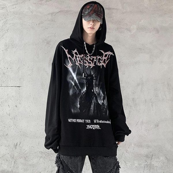 

women's hoodies & sweatshirts black gothic streetwear funny autumn male harajuku pullover korean hoody fashion oversized hoodie d4rf