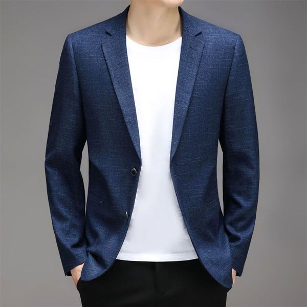 

spring and autumn business suit jacket male plaid single-breasted collar slim men's suits & blazers, White;black