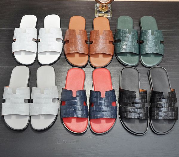

tide brand men flat slipper wearproof non-slip outdoor open-toe sandals leather vacation beach shoes home designer slippers fad flip-flops l, Black