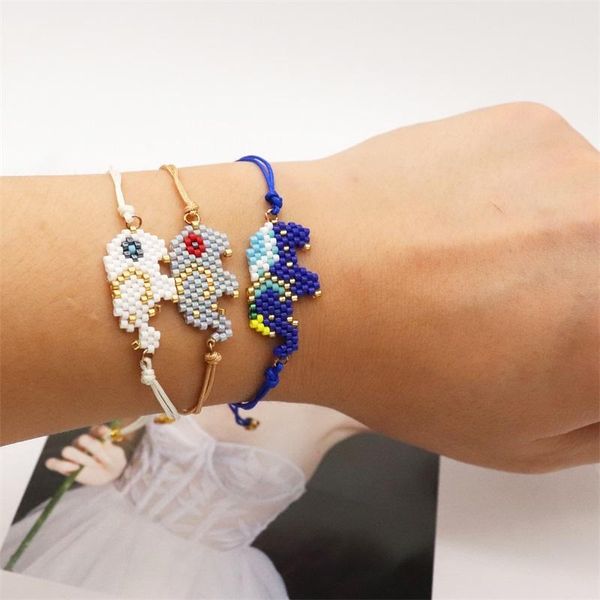 

beaded, strands zhongvi miyuki bracelet for women elephant pulseras mujer moda armband gift jewelry children animal handmade bracelets whole, Black
