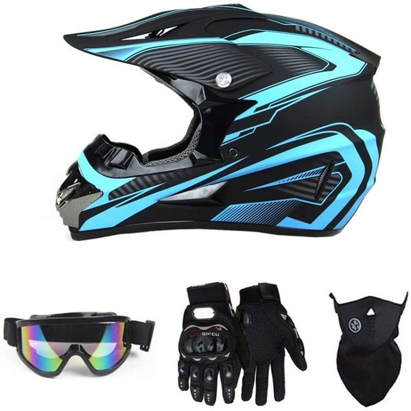 Motosiklet Kaskları Motocross Kask Gençlik Yetişkin Off-Road Dirt Bike ATV UTV Açık Spor Koruyucu Vites Erkekler Kadınlar Gözlük Yüz Shiel