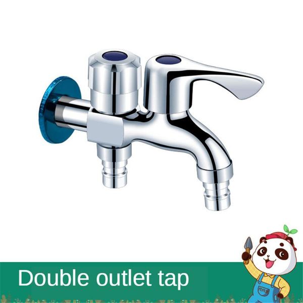 

watering equipments b-life washing machine faucet all copper thickened tap water one into two out 1/2 inch turn 3/4 chrome with shut off gar