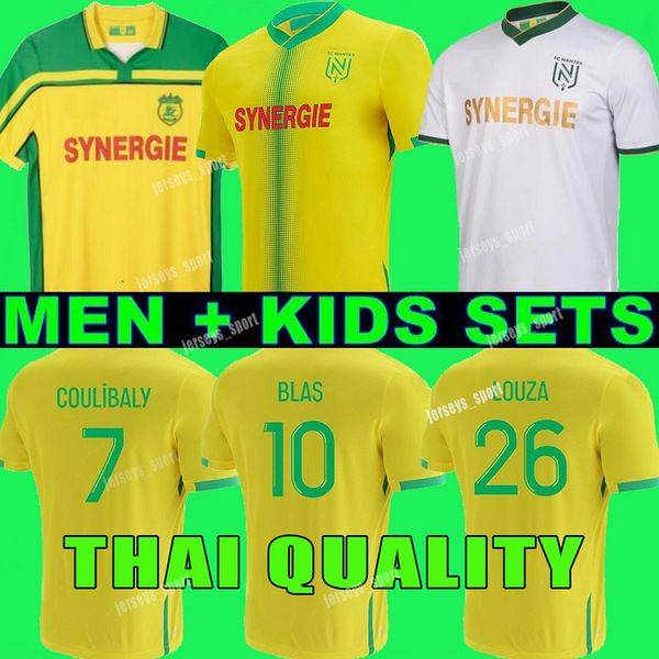 

maillot de foot 21 22 fc nantes soccer jerseys home away 2021 2022 louza bamba simon kolo muani blas coulibaly jersey football shirts unifor, Black