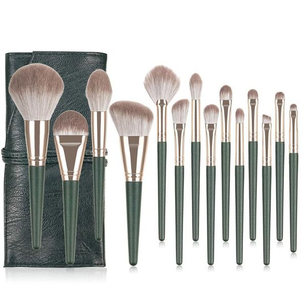 

makeup brushes foundation blushes eyeshadow face highlighter cosmestic powder tool kits with pu bag 14pcs